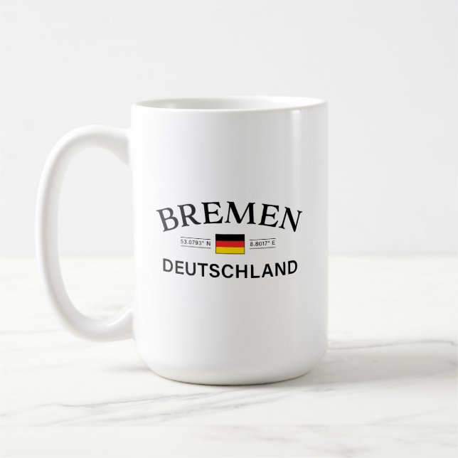 Caneca De Café Bremen Alemanha Coordena Alemão (Esquerda)
