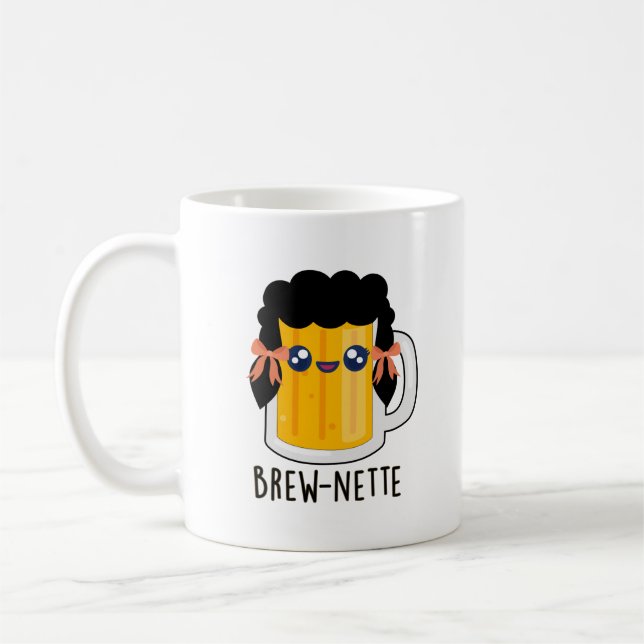 Caneca De Café Brew-nette Funny Brunette Beer Pun (Esquerda)