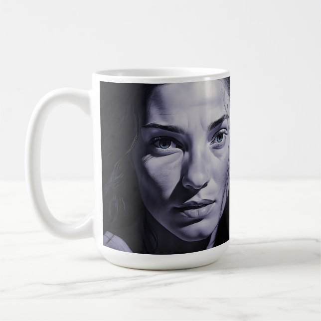 Caneca De Café "Brianna Blue" Mulheres Em Carvão (Esquerda)