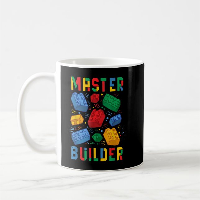 Caneca De Café Brick Builder Funny Blocks Master Builder (Esquerda)