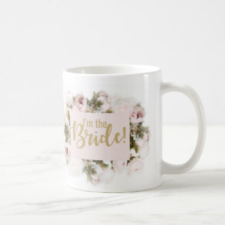 Caneca De Café Bride da equipe - Mug nobre - rosa floral correspo