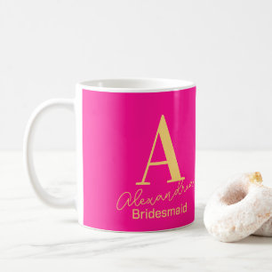 Caneca De Café Bridesmaid do Monograma Moderno Personalizado