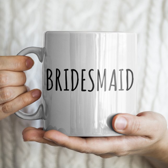 Caneca De Café "Bridesmaid" Farmhouse Moderna Simples (Criador carregado)