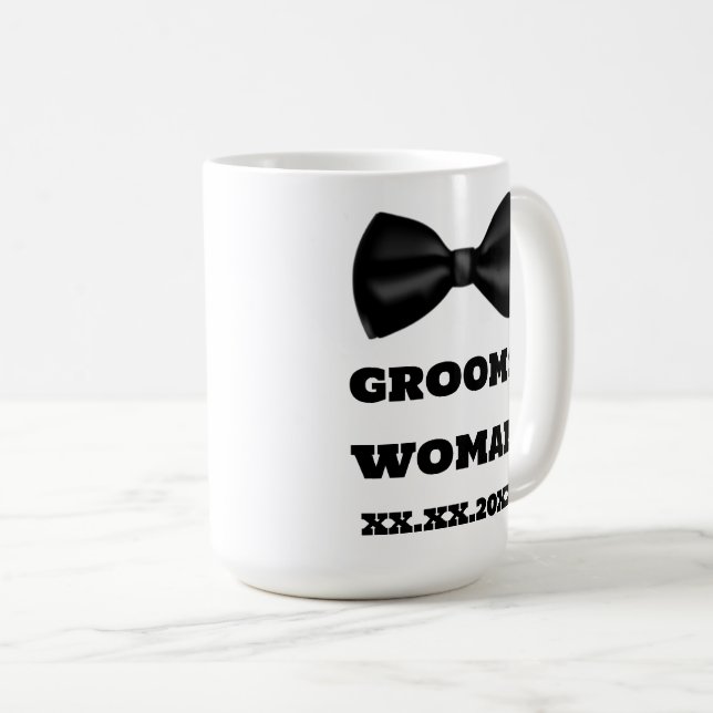 Caneca De Café Bridesmaid Name Grooms Mulher Casada Mugs (Frente Esquerda)