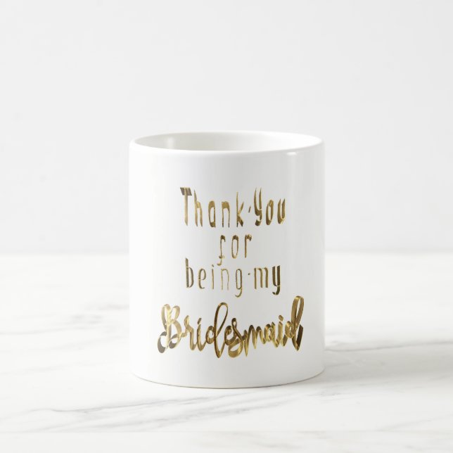 Caneca De Café Bridesmaid Obrigado Dourada Estipografia (Centro)