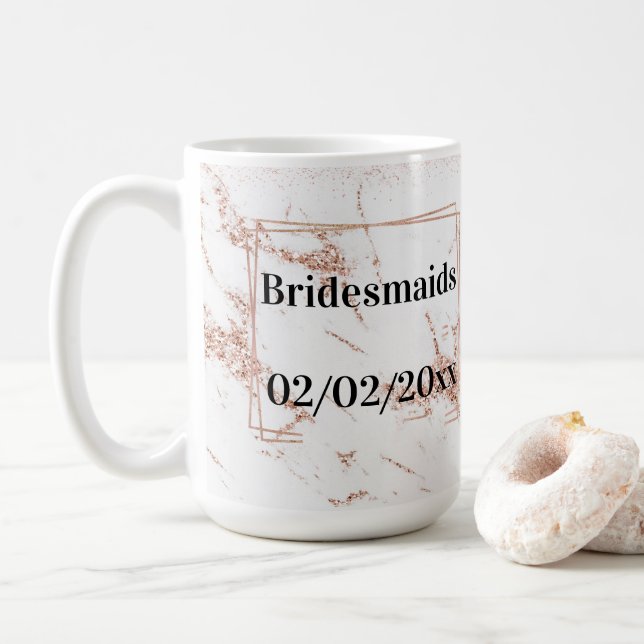Caneca De Café Bridesmaids Tumbler: Elegância Rosa Dourada (Com Donut)