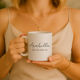 Caneca De Café Bridesman | Bachelorette de Script Minimalista Mod