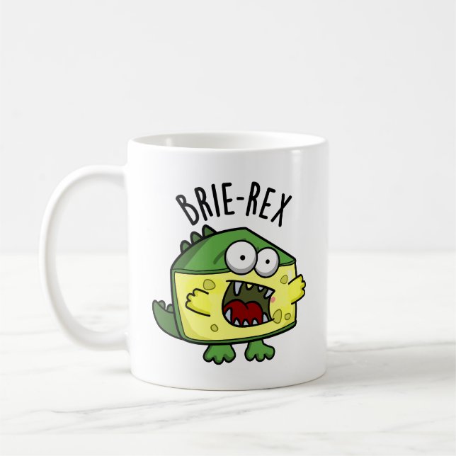 Caneca De Café Brie-rex Queijo engraçado TRex Pun (Esquerda)