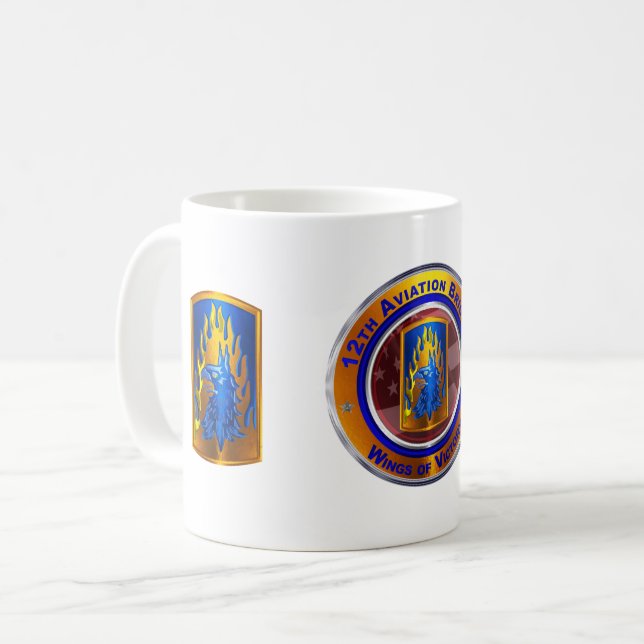 Caneca De Café Brigada de Aviação de Combate 12 (Frente Esquerda)