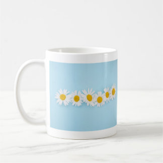Caneca De Café Bright Daisy Row em Sky Blue Mug