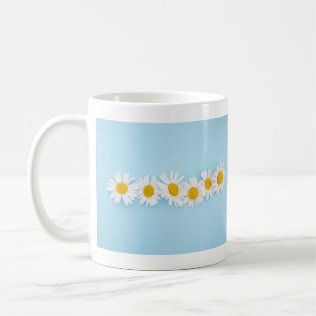 Caneca De Café Bright Daisy Row em Sky Blue Mug (Esquerda)
