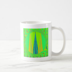 Caneca De Café Bright Edgy Geometry Neon Pattern Art Design