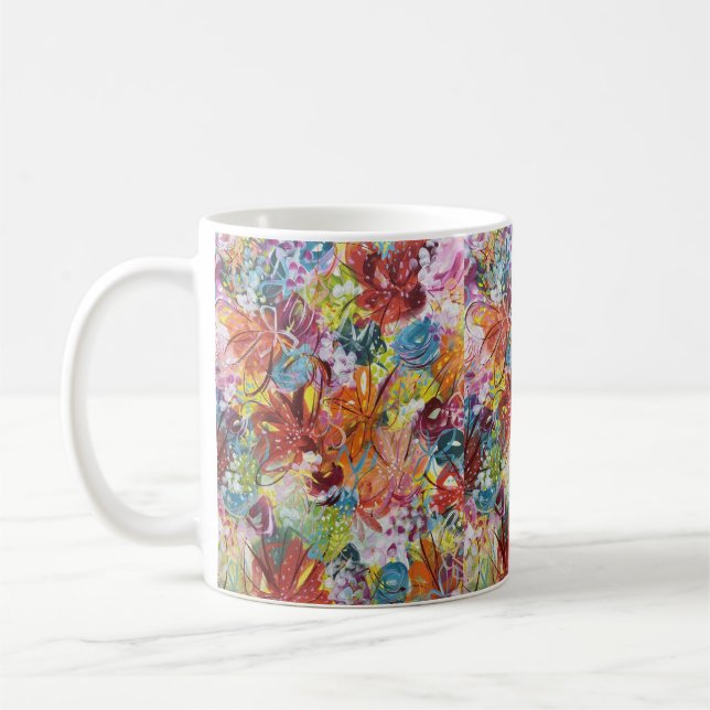 Caneca De Café Bright Floral Bonito Mug (Esquerda)