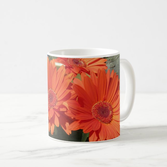 Caneca De Café Bright Orange Gerbera Daisy Foto  (Frente Esquerda)