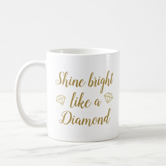 Caneca De Café Brilhante como um projetista de joias de diamante  (Esquerda)