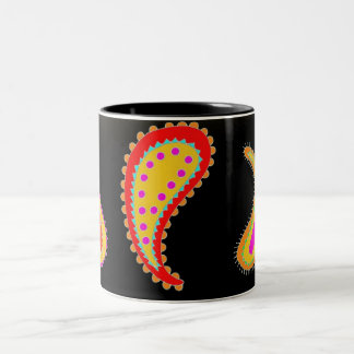 Caneca de café brilhante de paisley