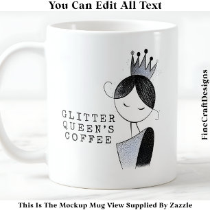 Caneca De Café Brilhante Personalizado Brilho Rainha 037 Novidade