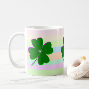 Caneca De Café Brilhante Quatro Folhas De Vestuário