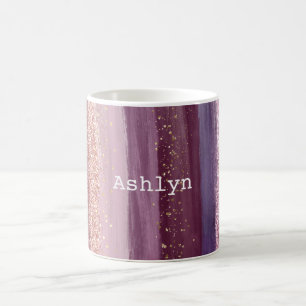Caneca De Café Brilhante Rosa Puro