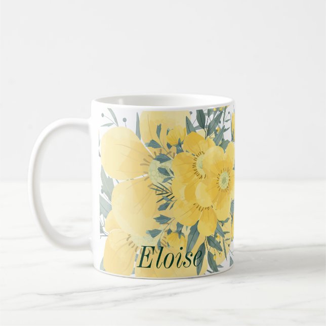 Caneca De Café Brilhantes Amarelos (Esquerda)