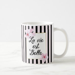 Caneca De Café Brilhantes franceses e Black Stripes