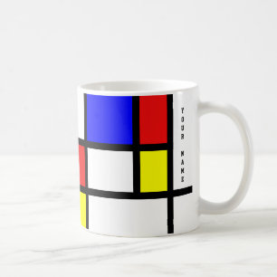 Caneca De Café Brilhantes modernos do estilo da arte de Piet
