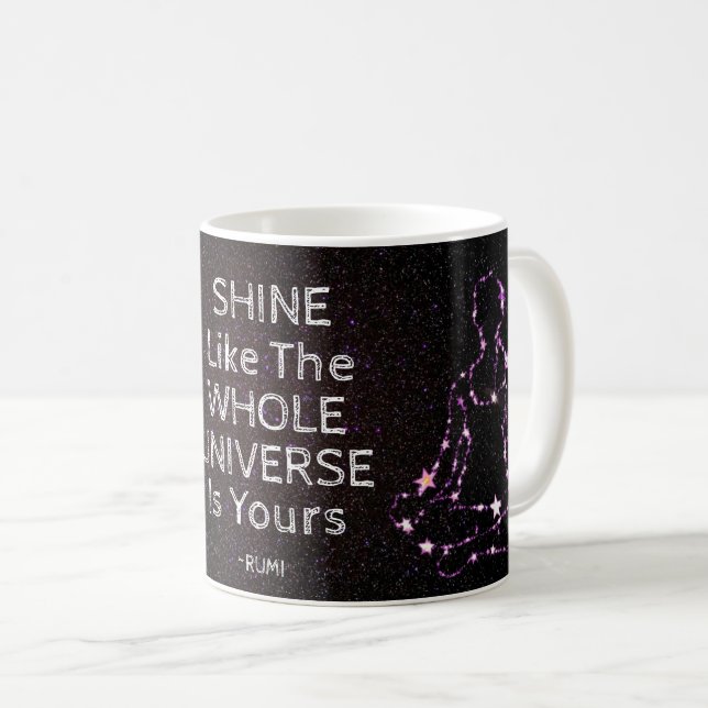 Caneca De Café Brilhar Como Todo O Rumi Universo (Frente Esquerda)