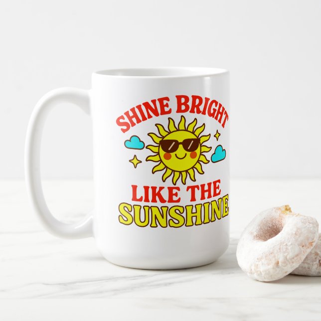 Caneca De Café Brilhe Forte Como o Sol – Motivacional (Com Donut)