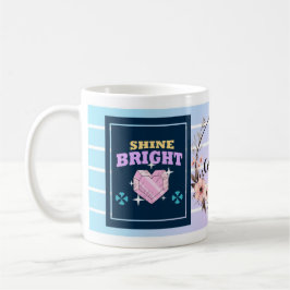Caneca De Café Brilhe Forte – Personalizado Floral Inspirador M