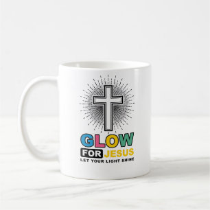 Caneca De Café Brilhe Para Jesus Cruz Cristã Camisa De Luz Design