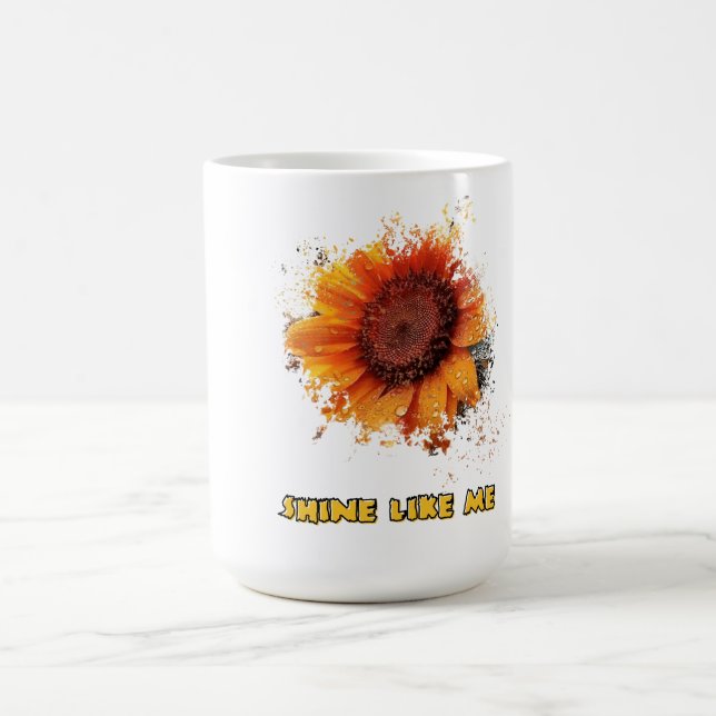 Caneca De Café Brilho Como Eu Girassol (Centro)