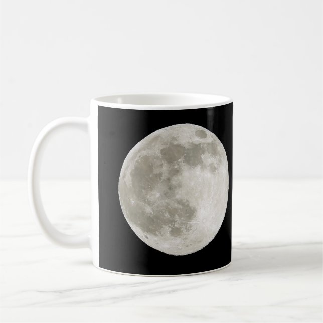 Caneca De Café Brilho da Lua Cheia Céu Noturno Mínimo Natureza Es (Esquerda)