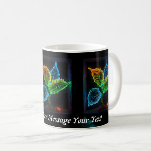 Caneca De Café Brilho de Gaia: A Essência de Folha Neon