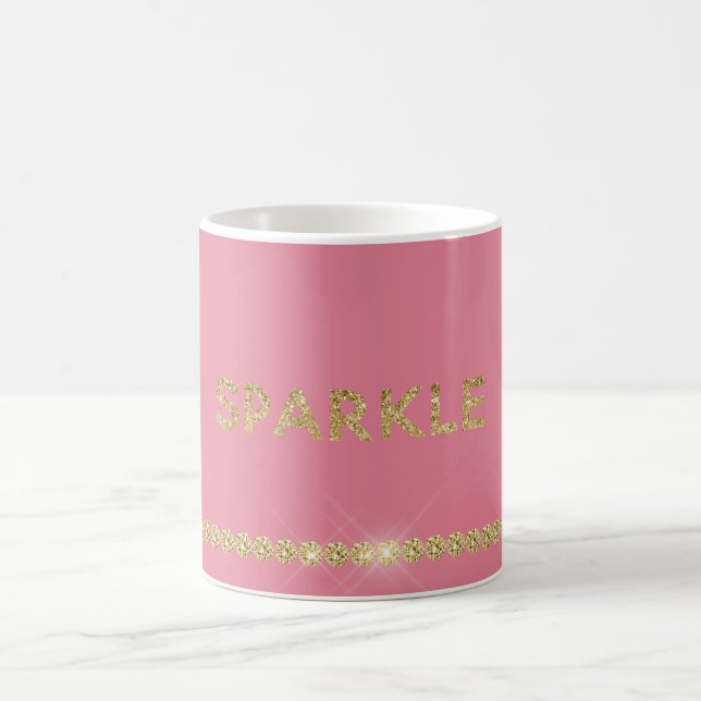 Caneca De Café Brilho de Glitter Rosa (Centro)