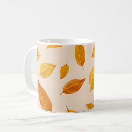 Caneca De Café Brilho de outono do ouro | Folhas de queda elegant