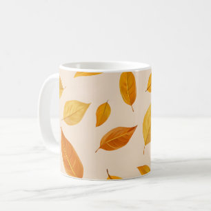 Caneca De Café Brilho de outono do ouro Folhas de queda elegant