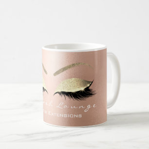 Caneca De Café Brilho Dourado cor-de-rosa do estúdio da beleza d
