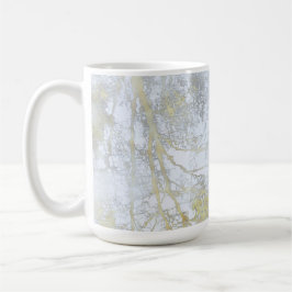 Caneca De Café Brilho Dourado de Folha Larga