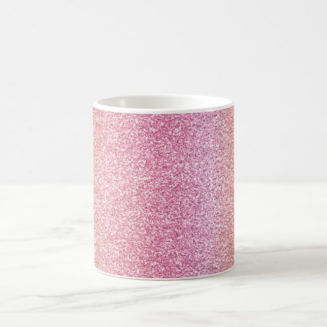 Caneca De Café Brilho Falso Rosa Pêssego (Centro)