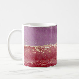Caneca De Café Brilho roxo e dourado elegante