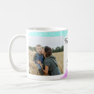Caneca De Café Brilho simples rosa azul dia das mães adicionar no