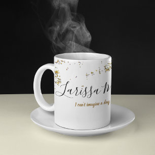 Caneca De Café brilho splattered + elegante conhecido escrito à