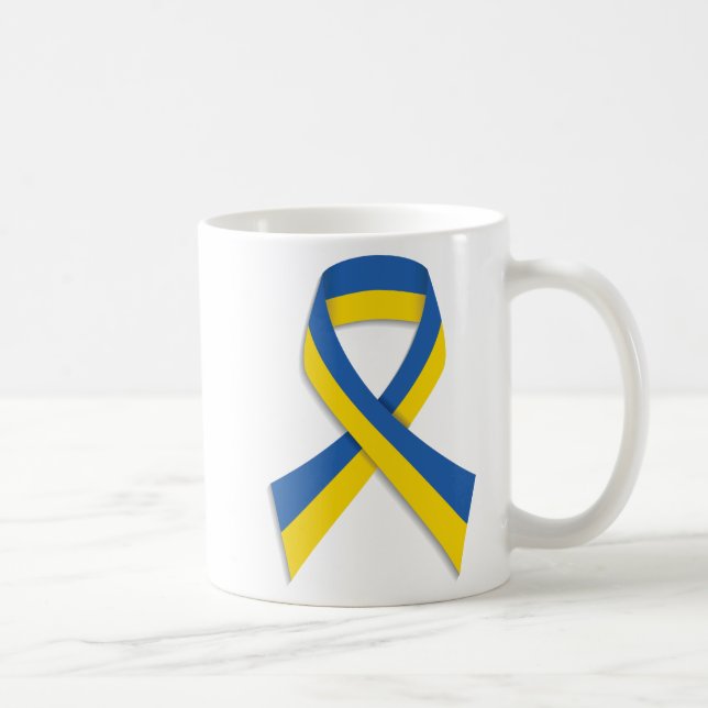 CANECA DE CAFÉ BRILHO UCRANIANO AZUL E AMARELO (Direita)