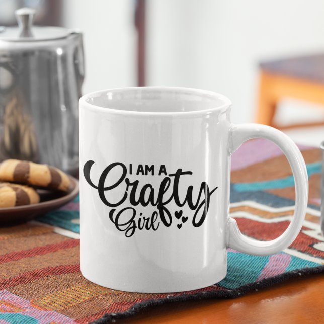 Caneca De Café Brincadeira (Fun Crafty Girl Coffee Mug)