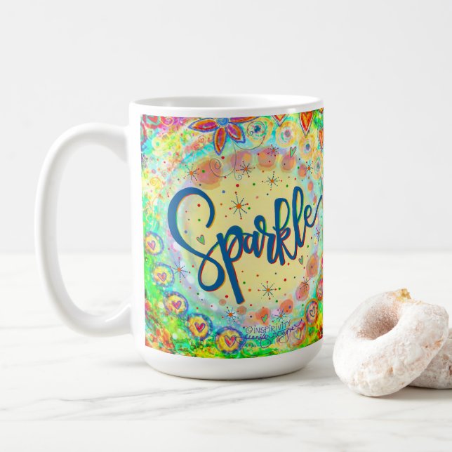 Caneca De Café Brincadeira Brilhante Brilhante Girly Brilhante In (Com Donut)