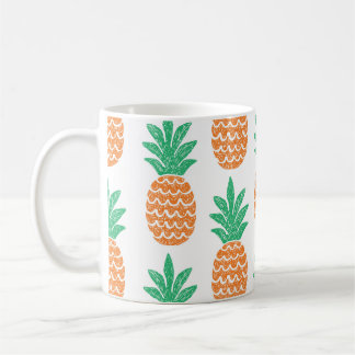Caneca De Café Brincadeira De Abacaxi: Prazer Com Padrão Divertid