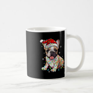 Caneca De Café Brincadeira de Cachorro Negro Árvore Natal Luzes d