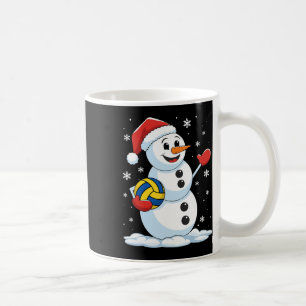 Caneca De Café Brincadeira de Voleibol Snowman Jogada de Voleibol