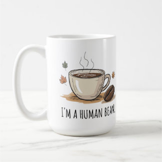 Caneca De Café Brincadeira, sou um Bean Humano - Folhas de Bean e