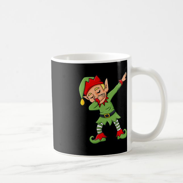 Caneca De Café Brincadeiras De Natal De Elf Meninas Crianças Dab  (Direita)